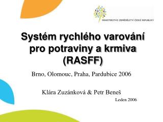 Systém rychlého varování pro potraviny a krmiva (RASFF)