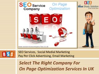 Select the right company for on page optimization services