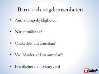 Barn- och ungdomsenheten