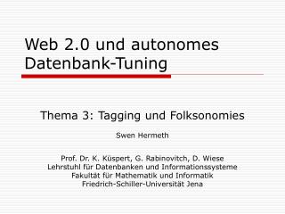 Web 2.0 und autonomes Datenbank-Tuning