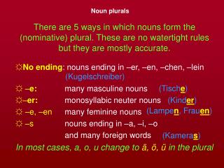 Noun plurals