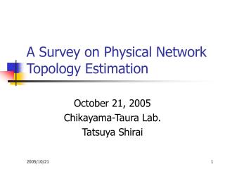 A Survey on Physical Network Topology Estimation