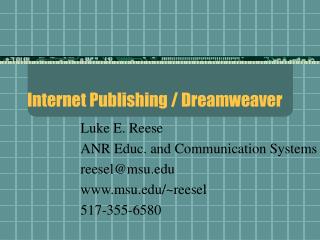 Internet Publishing / Dreamweaver