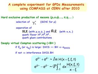 A complete experiment for GPDs Measurements using COMPASS at CERN after 2010