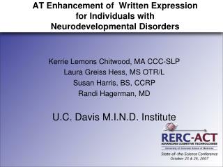 AT Enhancement of Written Expression for Individuals with Neurodevelopmental Disorders