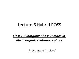 Lecture 6 Hybrid POSS