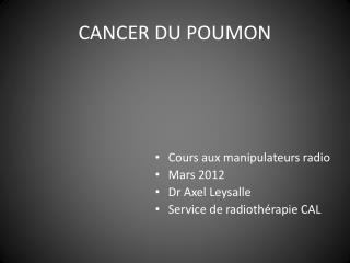 CANCER DU POUMON