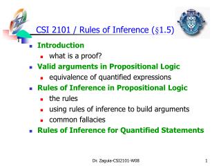 CSI 2101 / Rules of Inference ( §1.5)