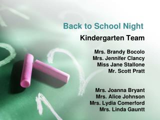 Back to School Night