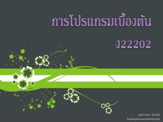 การโปรแกรมเบื้องต้น ง 22202