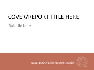 COVER/REPORT TITLE HERE