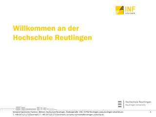 Willkommen an der Hochschule Reutlingen