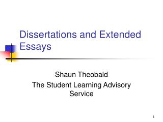 Dissertations and Extended Essays