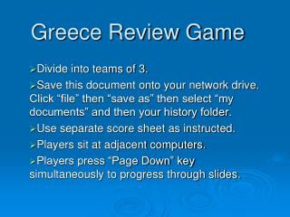 Greece Review Game