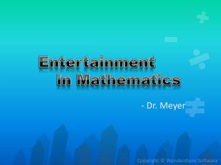 Entertainment in Mathematics