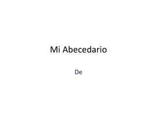 Mi Abecedario