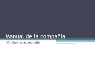 Manual de la compañía