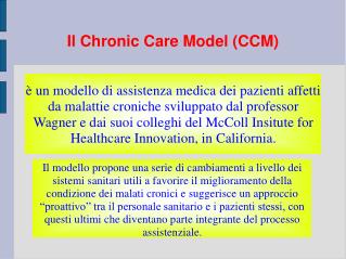 Il Chronic Care Model (CCM)