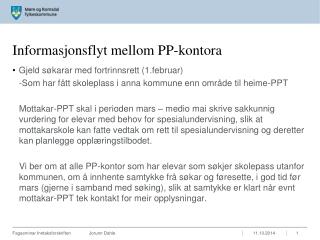 Informasjonsflyt mellom PP-kontora