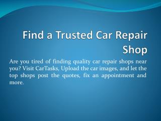 Find a Quality Local Car Repair Shops on CarTasks