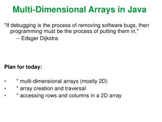 Multi-Dimensional Arrays in Java
