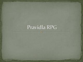 Pravidla RPG