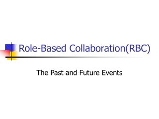 Role-Based Collaboration(RBC)