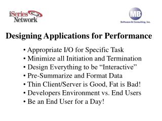 Designing Applications for Performance