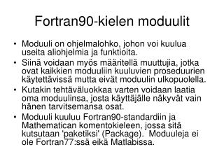 Fortran90-kielen moduulit