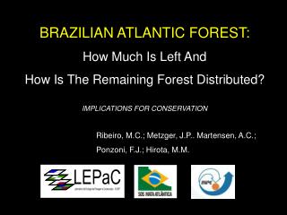 BRAZILIAN ATLANTIC FOREST: How Much Is Left And How Is The Remaining Forest Distributed?