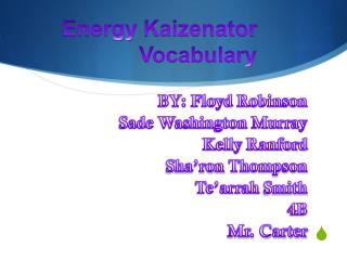 Energy Kaizenator Vocabulary