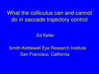 What the colliculus can and cannot do in saccade trajectory control