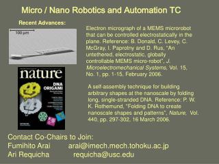 Micro / Nano Robotics and Automation TC