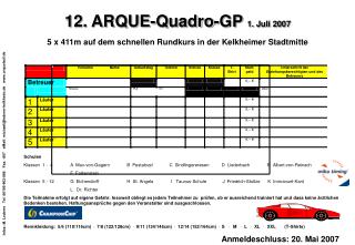 12. ARQUE-Quadro-GP 1. Juli 2007 5 x 411m auf dem schnellen Rundkurs in der Kelkheimer Stadtmitte