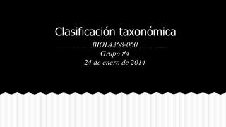 Clasificación taxonómica