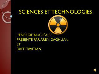 SCIENCES ET TECHNOLOGIES