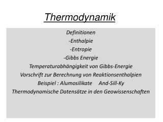 Thermodynamik