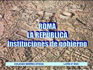 ROMA LA REPÚBLICA Instituciones de gobierno