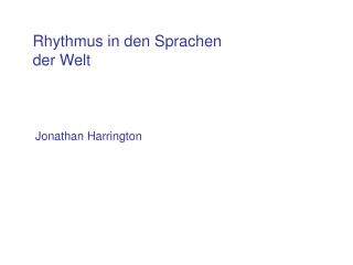 Rhythmus in den Sprachen der Welt