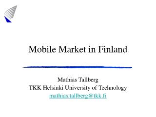 Mobile Market in Finland