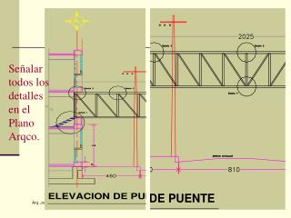 Señalar todos los detalles en el Plano Arqco.