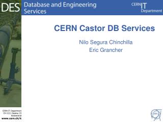 CERN Castor DB Services