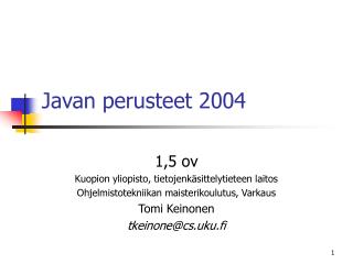 Javan perusteet 2004