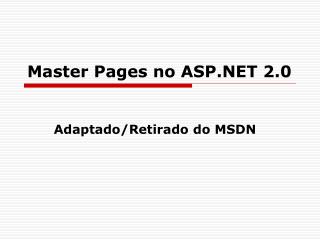 Master Pages no ASP.NET 2.0