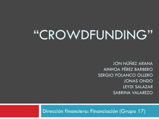 Dirección financiera: Financiación (Grupo 17)