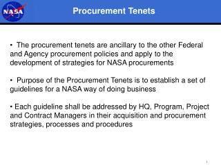 Procurement Tenets