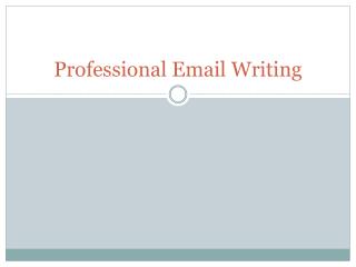 Professional Email Writing