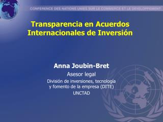 Transparencia en Acuerdos Internacionales de Inversión