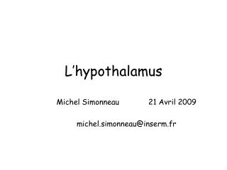 L’hypothalamus