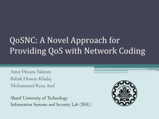 QoSNC: A Novel Approach for Providing QoS with Network Coding